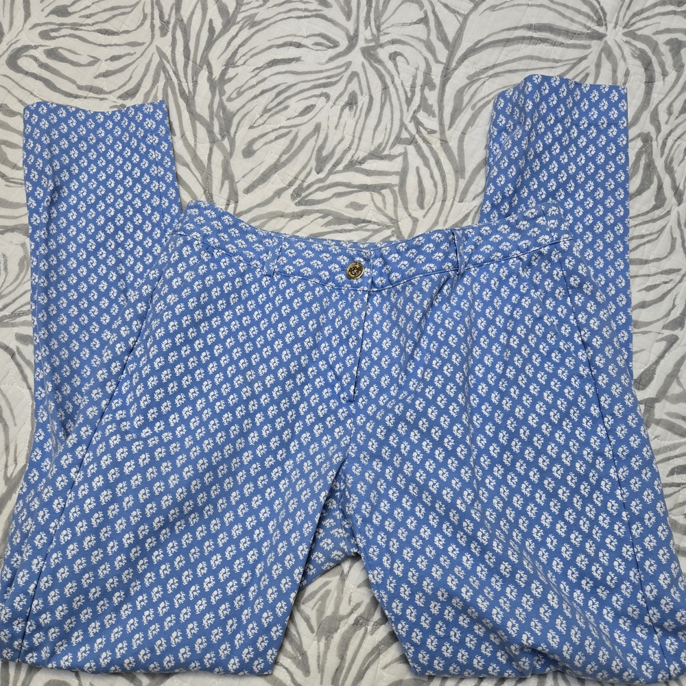 Michael Kors Blue and White Floral Pants